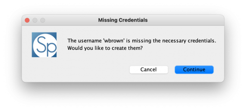 Specify missing credentials prompt