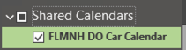 Shows the calendar added under shared calendars.