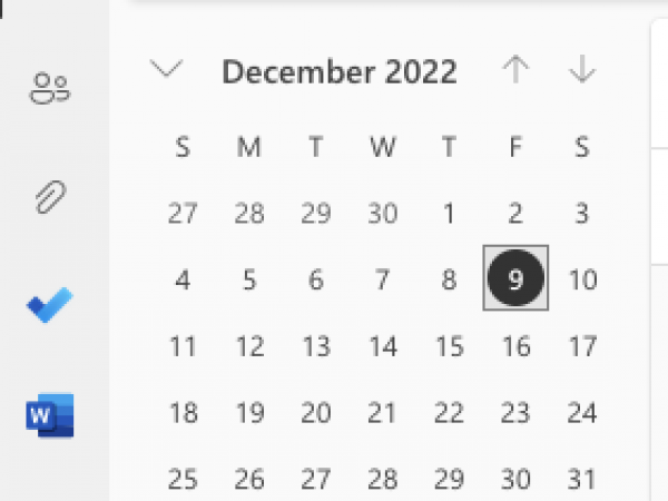 A snip of the outlook for web client showing the calendar icon and Add calendar button.