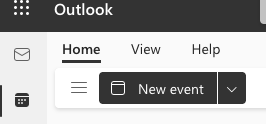 A screenshot of the New Event button in Outlook for web.