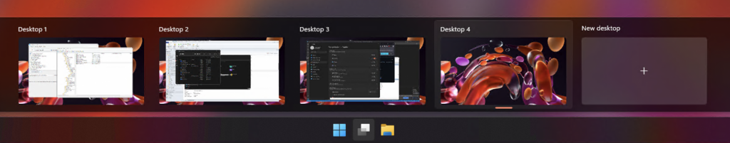 Screenshot of Virtual Desktops in Windows 11