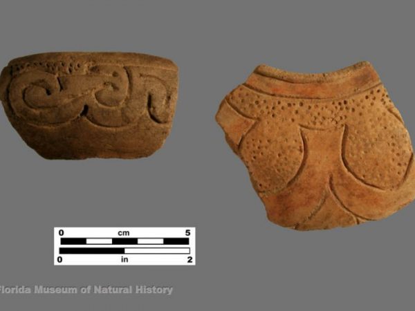 Crystal River Incised (left), Crystal River Zoned Red (right)