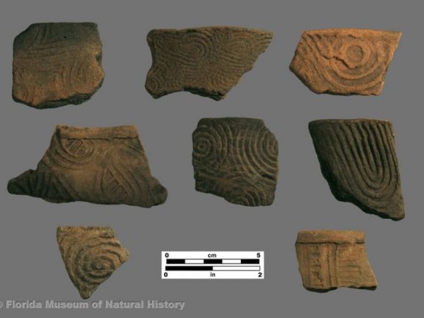 Swift Creek Complicated Stamped rims, late variety