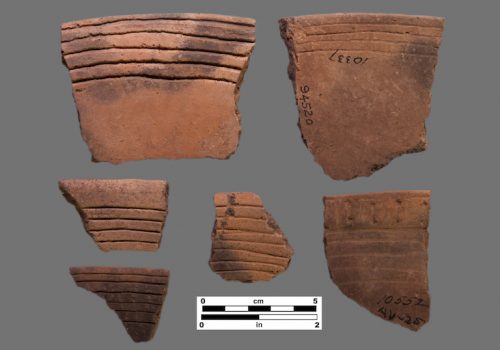 6 sherds with incised parallel rim banding