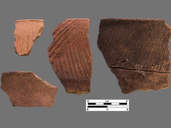 4 sherds with parallel line incising