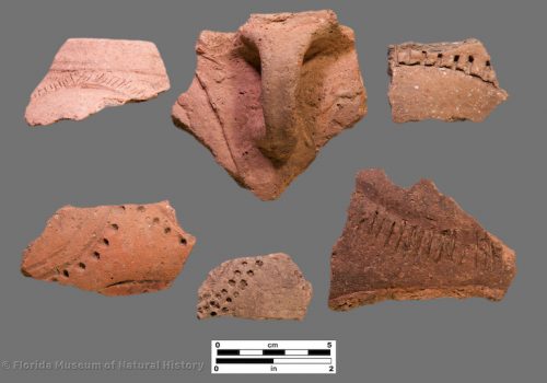 6 sherds with incised and punctated decoration