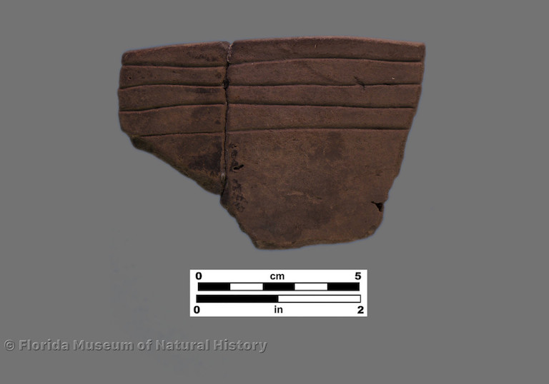 1 sherd with incised bands below rim