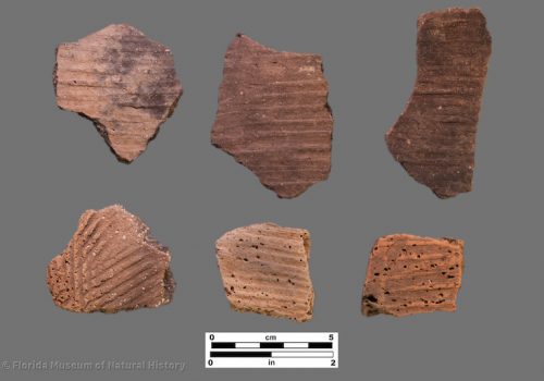 6 sherds with linear stamping