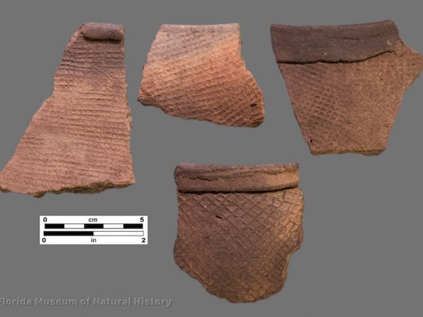 4 sherds with fine check stamping