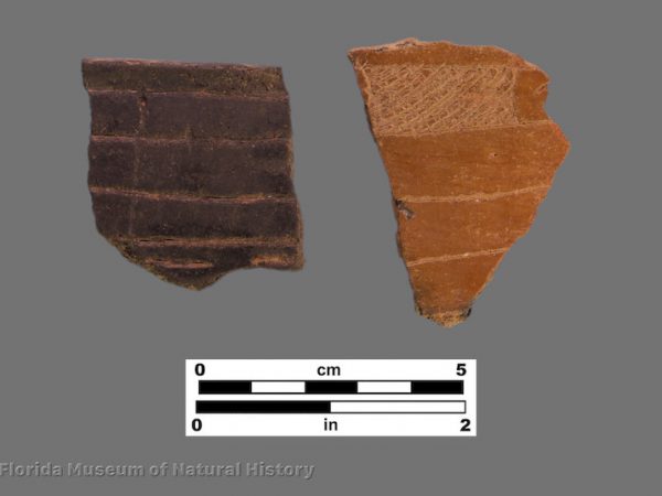 2 sherds with very fine line engraving