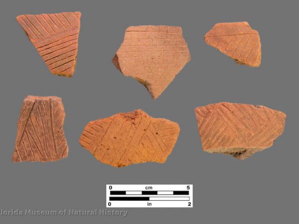 6 sherds with fine linear incising or engraving