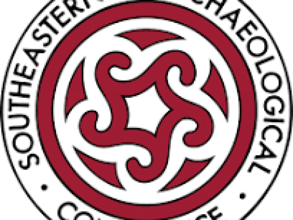 white and red circular logo that reads Southeastern Archaeology Conference