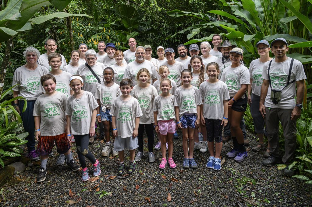 Group photo of the Family Rainforest Camp at the Selva Verde Lodge in Costa Rica.
