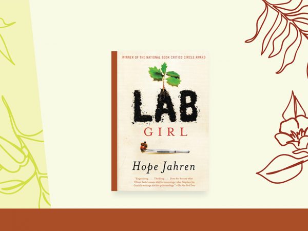 book cover for Lab Girl on stylized background