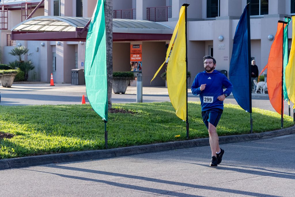runner approaching the finish line