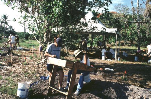 people using screens of excavation