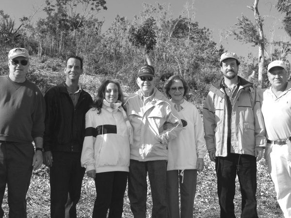 group of people infront of the brown's mound