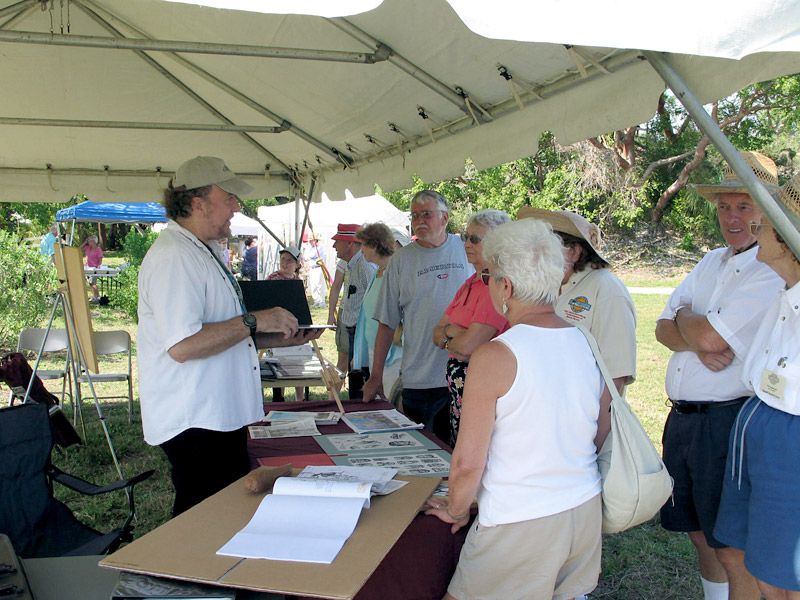 Merald Clark at Artist's Tent, Calusa Heritage Day