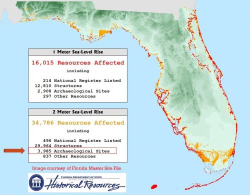 map of Florida showing sea-level rise