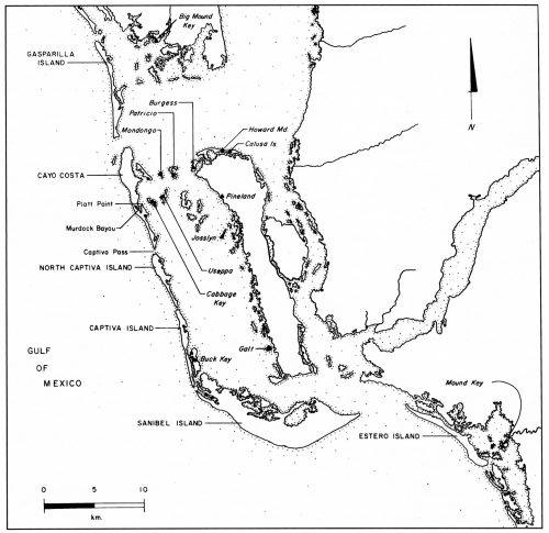 drawn map if Charlotte harbor and pine island sound
