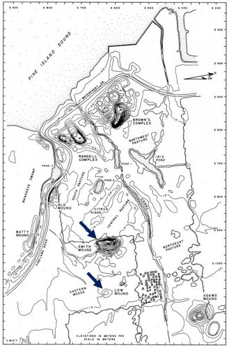 ma showing smith mound and low mound