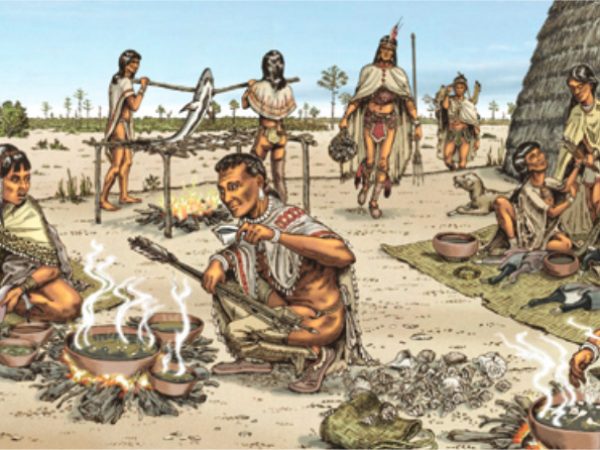 drawing of Calusa people