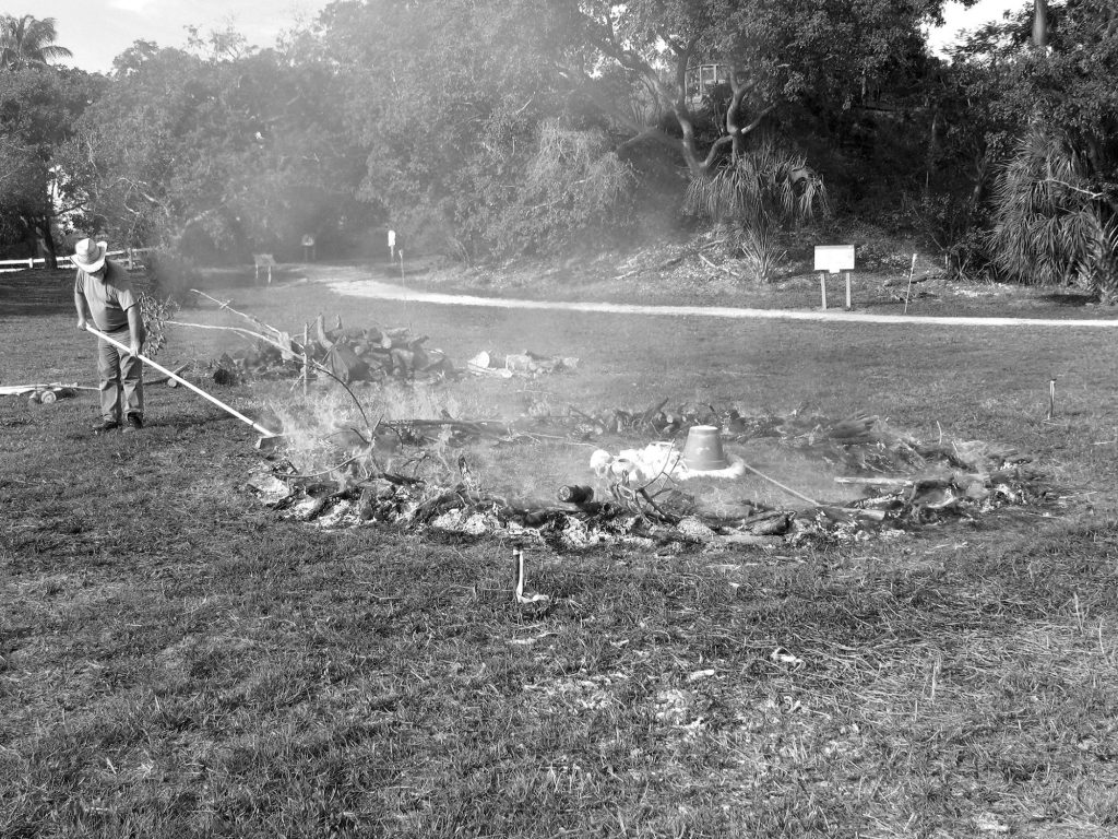 fire ring with pottery in the center