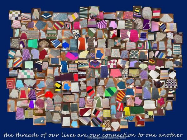 composite of shawls donated for charity
