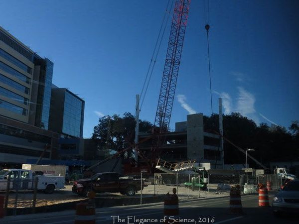 construction scene at dawn