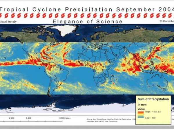 satellite map of global precipitation data
