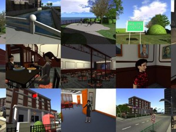 stills from a digital 3D multi-user immersive environment