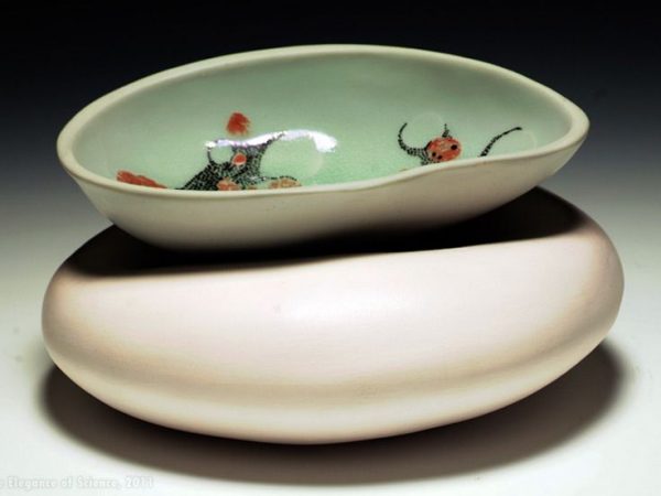 magnified images of tissue painted on ceramic