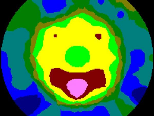 A silicon wafer that formed a smiley face