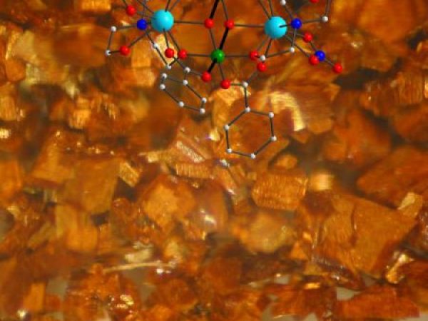 molecule over gold colored