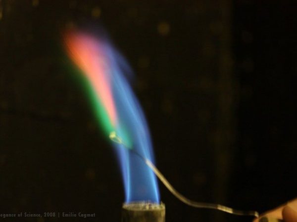 red, green, and blue flame