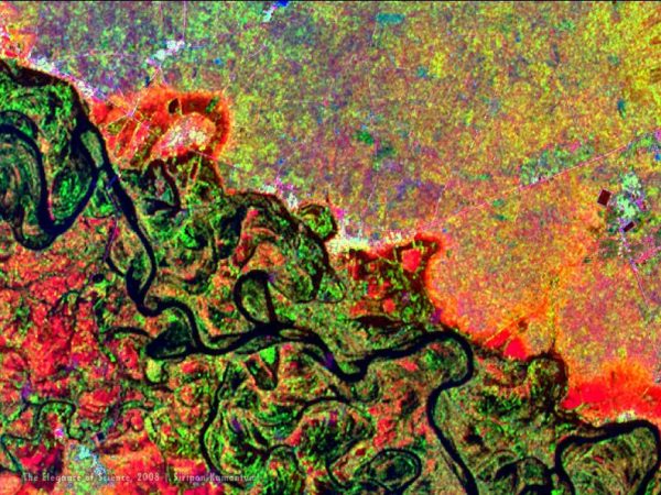 satellite image of flood plane