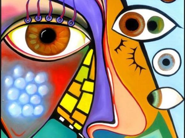 interpretive painting of eyes and human sinuses