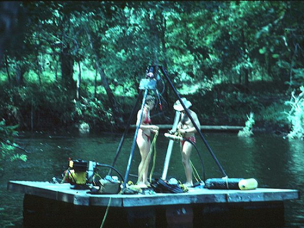 equipment on a floating barge