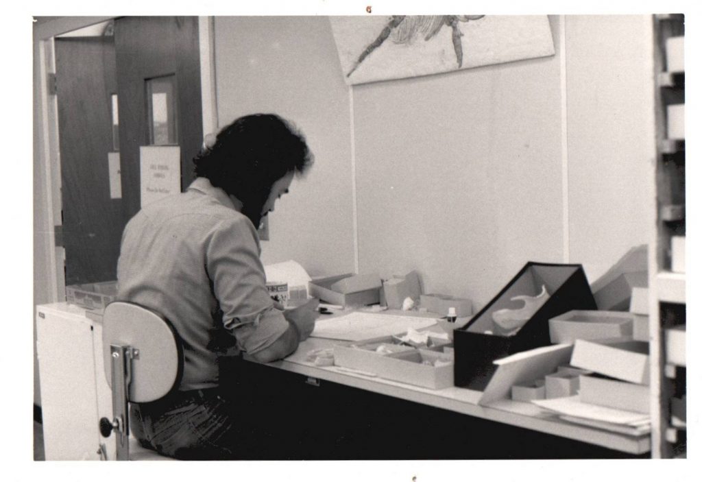 Gary Morgan, collections manager from 1981-1994, at work