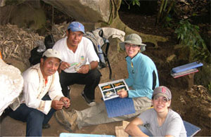 UF MA student Elyse Anderson and UF PhD student Michelle LeFebvre working with Emery and Maya ritual practicioners, Guatemala