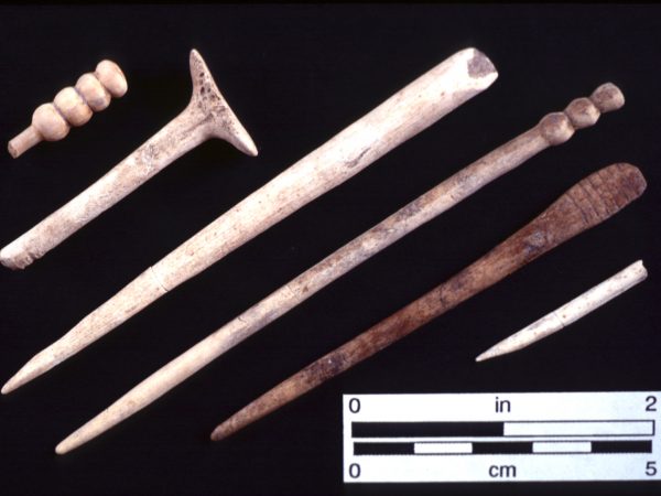 A suite of bone pins from the Lake Monroe Outlet Midden.