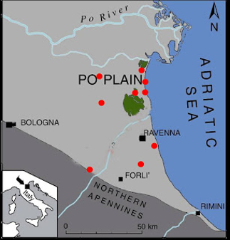 Map of Po Plain