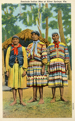 Figure 31: Three Seminole men wearing neckerchiefs (2013-6-9). Donated by Anne Reynolds.