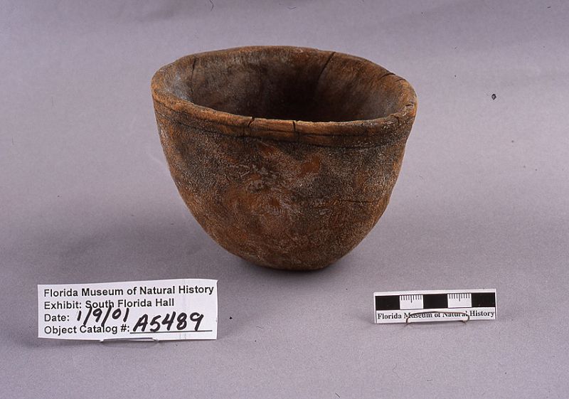 Vessel with incised design, gumbo limbo wood, A.D. 700-1500, Key Marco, Collier Co. (A-5489)