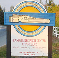 A colorful sign on Waterfront Drive welcomes visitors to the Randell Research Center at Pineland.