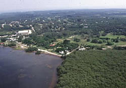 The Pineland Site Complex, home of the Randell Research Center, seen from the air, 1991.