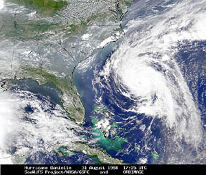 Hurricane cloud formation. Photo courtesy SeaWIFS/NASA