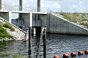 Water control structure on Lake Okeechobee. Photo © Cathleen Bester/Florida Museum