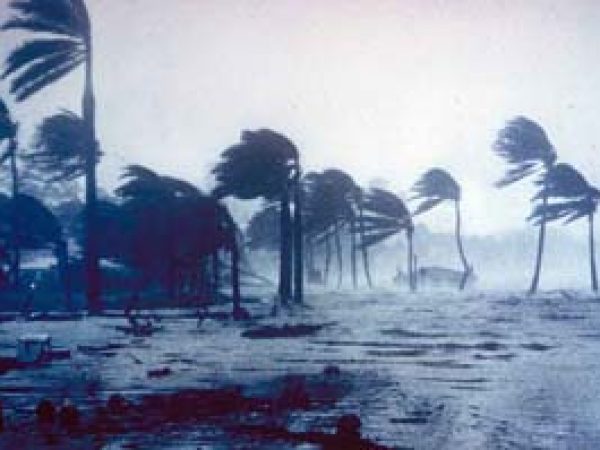 Hurricane making landfall. Photo courtesy South Florida Water Management District