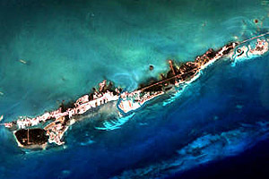 Key Colony Beach photographed by NASA's Landsat 7 Spacecraft. Photo courtesy NASA/Goddard Space Flight Center Scientific Visualization Studio